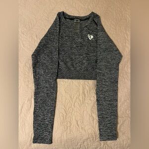 Women’s Best Gray Seamless Workout Crop Top Long Sleeve - XL